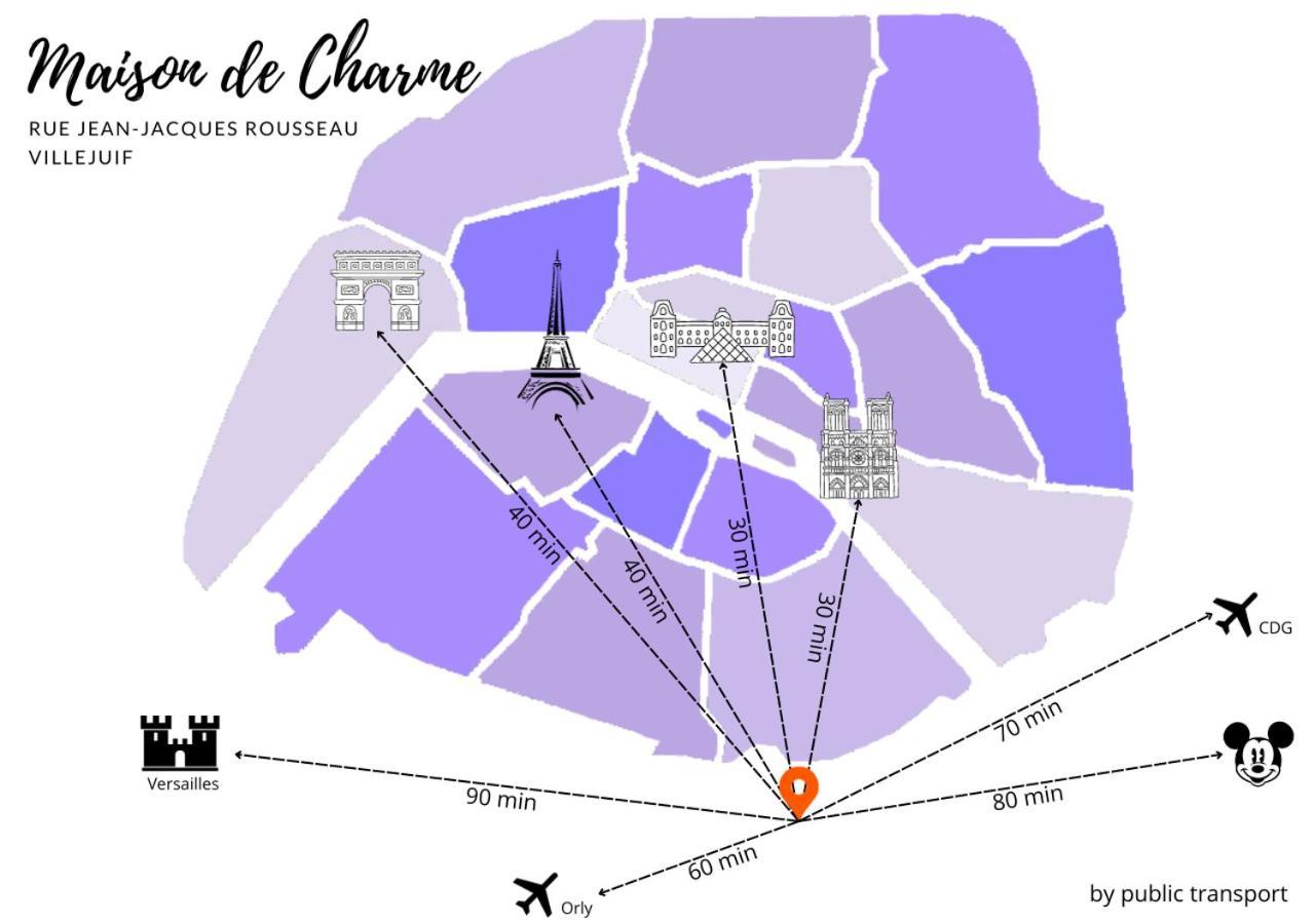 Maison De Charme - Parking Gratuit Pres De Paris & Metro Villejuif Exteriér fotografie